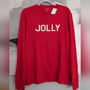 J. Crew Jolly Family Holiday Unisex 100% Cotton Long Sleeve Tee Shirt Nwt ❤️